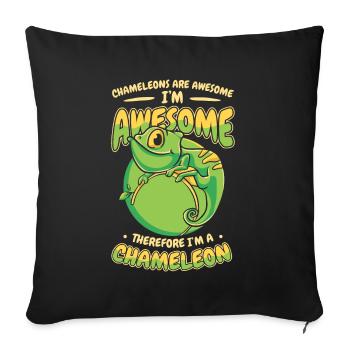 Par conséquent, je suis un amant voilé de panthère caméléon - Housse de coussin décorative 45 x 45 cm - noir - Devant
