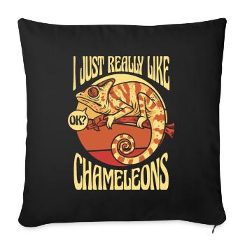 Just Really Like Chameleons Veiled Panther Lover - Sofa pillowcase 17,3'' x 17,3'' (45 x 45 cm) - black - Front