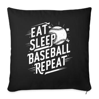 Baseball Men Women Kids Player Pitcher Softball - Sofakissenbezug 45 x 45 cm - Schwarz - Vorne