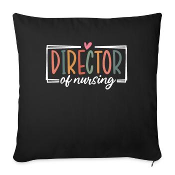 Director Of Nursing Healthcare Worker Funny - Sofa pillowcase 17,3'' x 17,3'' (45 x 45 cm) - black - Front