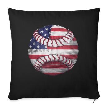 Baseball Men Women Kids Player Pitcher Softball - Sofakissenbezug 45 x 45 cm - Schwarz - Vorne