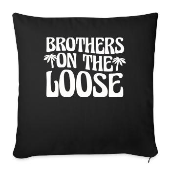 Brothers On The Loose Sibling Journey - Sofa pillowcase 17,3'' x 17,3'' (45 x 45 cm) - black - Front