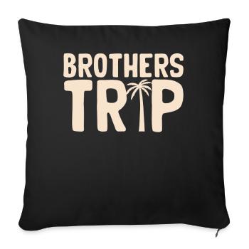 Sibling Brothers Journey - Sofa pillowcase 17,3'' x 17,3'' (45 x 45 cm) - black - Front