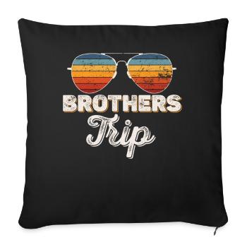 Sibling Brothers Journey - Sofa pillowcase 17,3'' x 17,3'' (45 x 45 cm) - black - Front