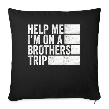 Frères et sœurs, je suis sur un chemin de frères - Housse de coussin décorative 45 x 45 cm - noir - Devant