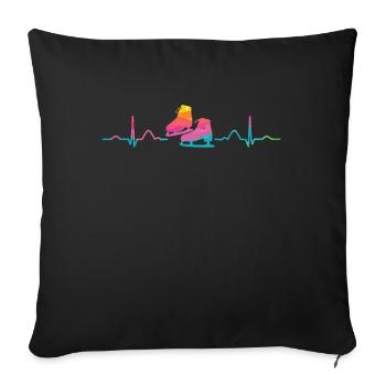 Figure Skating Ice Skating Figure Skating - Sofa pillowcase 17,3'' x 17,3'' (45 x 45 cm) - black - Front