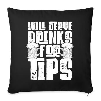 Bartender Mixologist Will Serve - Sofa pillowcase 17,3'' x 17,3'' (45 x 45 cm) - black - Front