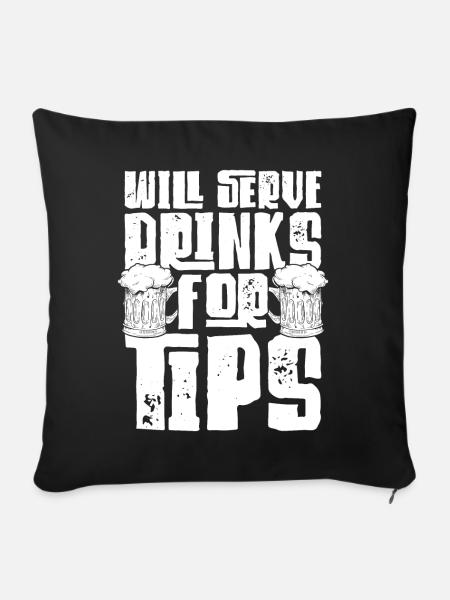 Bartender Mixologist Will Serve - Sofakissenbezug 45 x 45 cm - Schwarz