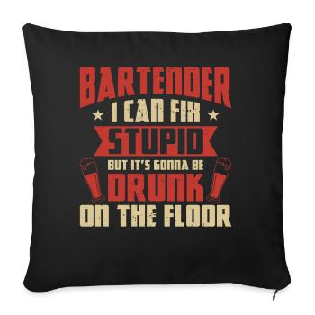 Bartender Mixologist Bartender I - Sofakissenbezug 45 x 45 cm - Schwarz - Vorne