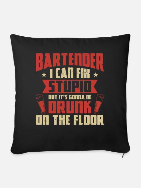 Bartender Mixologist Bartender I - Sofakissenbezug 45 x 45 cm - Schwarz