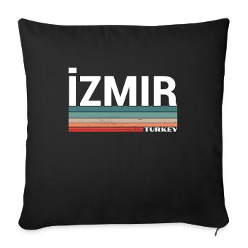 Izmir Turquie Rétro Turquie Turc Turc - Housse de coussin décorative 45 x 45 cm - noir - Devant