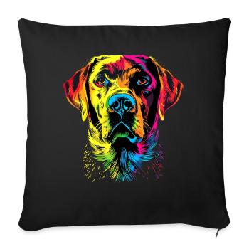 Labrador Retriever Colorful Colors Pop Art Dogs - Sofa pillowcase 17,3'' x 17,3'' (45 x 45 cm) - black - Front