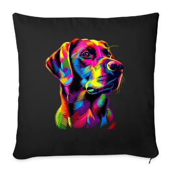 Labrador Retriever Colorful Colors Pop Art Dogs - Sofa pillowcase 17,3'' x 17,3'' (45 x 45 cm) - black - Front
