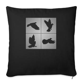 Colombophile colombophile sport pigeon racing accessoires - Housse de coussin décorative 45 x 45 cm - noir - Devant