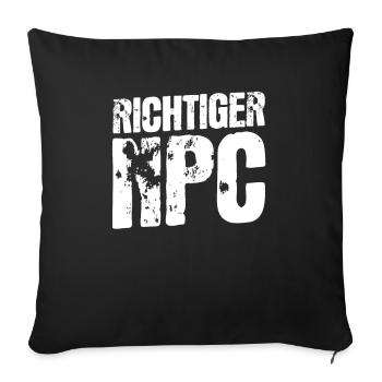 Richtiger NPC junge – Gamer-Humor und Stil - Sofakissenbezug 45 x 45 cm - Schwarz - Vorne