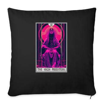 Carte de tarot La Grande Prêtresse La Grande Prêtresse - Housse de coussin décorative 45 x 45 cm - noir - Devant