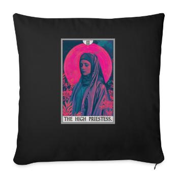 Carte de tarot La Grande Prêtresse La Grande Prêtresse - Housse de coussin décorative 45 x 45 cm - noir - Devant