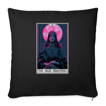 Carte de tarot La Grande Prêtresse La Grande Prêtresse - Housse de coussin décorative 45 x 45 cm - noir - Devant