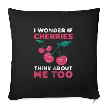 Cherry - Sofa pillowcase 17,3'' x 17,3'' (45 x 45 cm) - black - Front