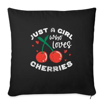 Cherry - Sofa pillowcase 17,3'' x 17,3'' (45 x 45 cm) - black - Front