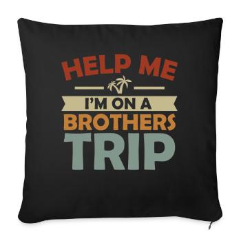 Siblings, I'm on a brothers' journey - Sofa pillowcase 17,3'' x 17,3'' (45 x 45 cm) - black - Front