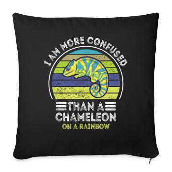 I'm more confused than a chameleon - Sofa pillowcase 17,3'' x 17,3'' (45 x 45 cm) - black - Front
