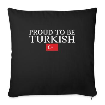 Fier d’être turc Turquie Drapeau turc Turc - Housse de coussin décorative 45 x 45 cm - noir - Devant