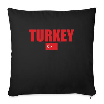 Turquie Turquie Drapeau turc - Housse de coussin décorative 45 x 45 cm - noir - Devant