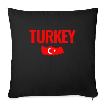 Carte de la Turquie Turquie Drapeau turc Turquie - Housse de coussin décorative 45 x 45 cm - noir - Devant