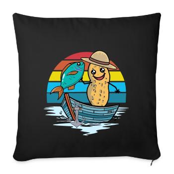 Peanut Rainbow Boat Fish Fish Fisher Nut - Sofa pillowcase 17,3'' x 17,3'' (45 x 45 cm) - black - Front