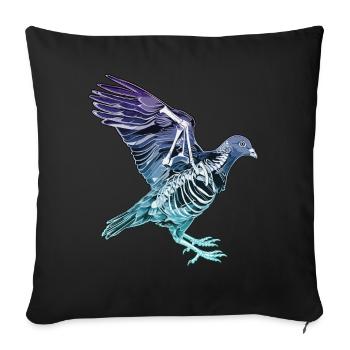 Artistic X-Ray Pigeon in Flight Illustration - Sofa pillowcase 17,3'' x 17,3'' (45 x 45 cm) - black - Front