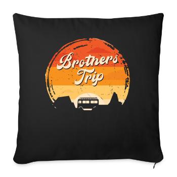 Sibling Brothers Journey - Sofa pillowcase 17,3'' x 17,3'' (45 x 45 cm) - black - Front