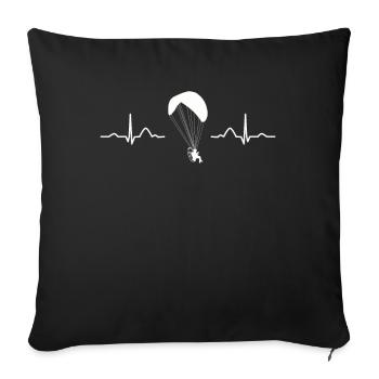Parapente motorisé Paramoteur paramoteur - Housse de coussin décorative 45 x 45 cm - noir - Devant