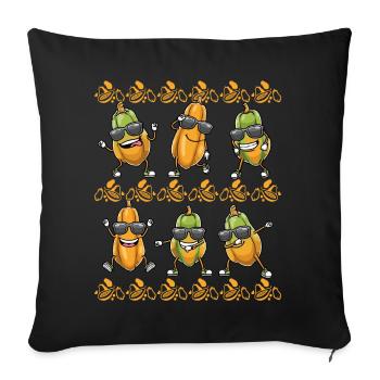Papaya Tanzen - Sofakissenbezug 45 x 45 cm - Schwarz - Vorne