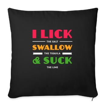 Tequila Sunrise Saufen Party Mexiko Geschenk - Sofakissenbezug 45 x 45 cm - Schwarz - Vorne