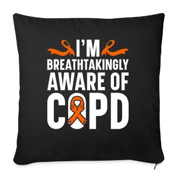 COPD Awareness Lung Disease COPD Krieger - Sofa pillowcase 17,3'' x 17,3'' (45 x 45 cm) - black - Front