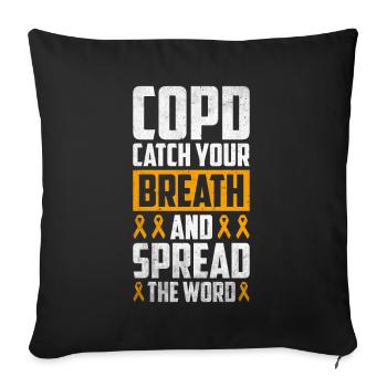 COPD Awareness Lung Disease COPD Krieger - Sofa pillowcase 17,3'' x 17,3'' (45 x 45 cm) - black - Front