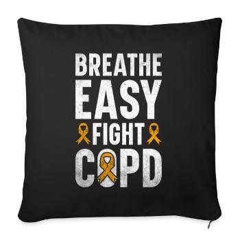 COPD Awareness Lung Disease COPD Krieger - Sofa pillowcase 17,3'' x 17,3'' (45 x 45 cm) - black - Front