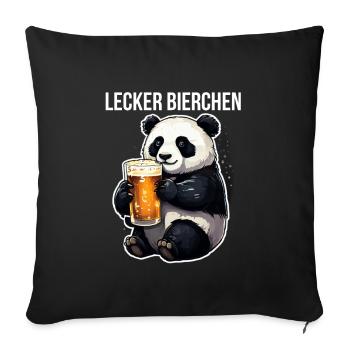 Panda with Beer Yummy Beer Beer Meme - Sofa pillowcase 17,3'' x 17,3'' (45 x 45 cm) - black - Front