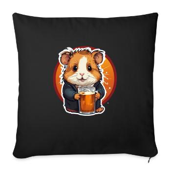 Panda with Beer Yummy Beer Beer Meme - Sofa pillowcase 17,3'' x 17,3'' (45 x 45 cm) - black - Front