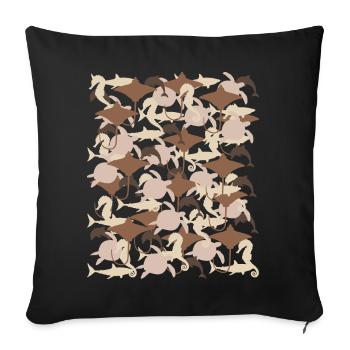 Ocean Camouflage – Meeresleben im Tarnstil - Sofakissenbezug 45 x 45 cm - Schwarz - Vorne