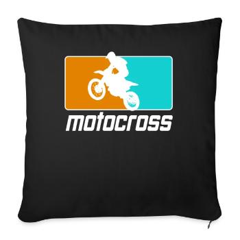 Motocross Enduro Motorcycle Supermoto Motorbike - Sofa pillowcase 17,3'' x 17,3'' (45 x 45 cm) - black - Front