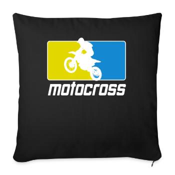 Motocross Enduro Motorcycle Supermoto Motorbike - Sofa pillowcase 17,3'' x 17,3'' (45 x 45 cm) - black - Front
