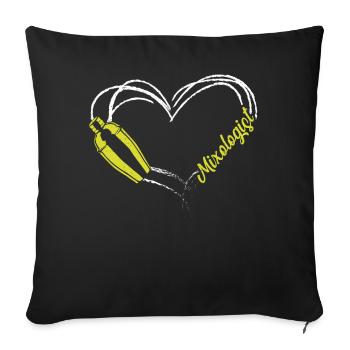 Barman Mixologue Coeur - Housse de coussin décorative 45 x 45 cm - noir - Devant