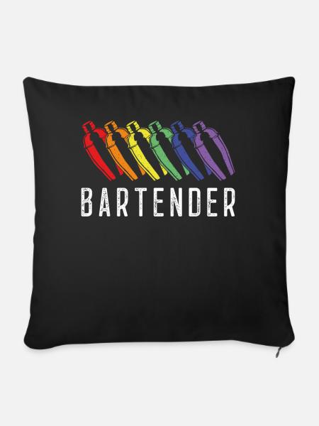 Bartender Mixologist Rainbow - Sofakissenbezug 45 x 45 cm - Schwarz