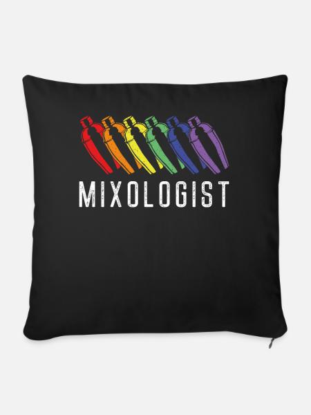 Bartender Mixologist Rainbow - Sofakissenbezug 45 x 45 cm - Schwarz