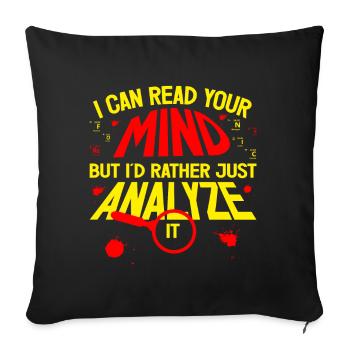 Psychologue médico-légal Loupe Cadeau médico-légal - Housse de coussin décorative 45 x 45 cm - noir - Devant