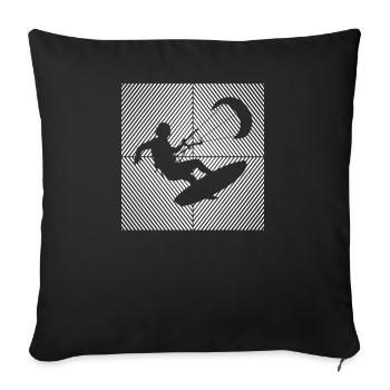 Kitesurf Kiteboard Kitesurfing Kite Surf Board - Housse de coussin décorative 45 x 45 cm - noir - Devant