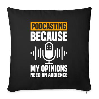 Podcast Host Podcaster Podcasting Podcast Listener - Housse de coussin décorative 45 x 45 cm - noir - Devant