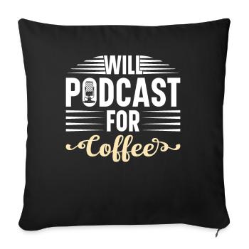 Animateur de podcast Podcasteur Podcasting Podcast Listener - Housse de coussin décorative 45 x 45 cm - noir - Devant